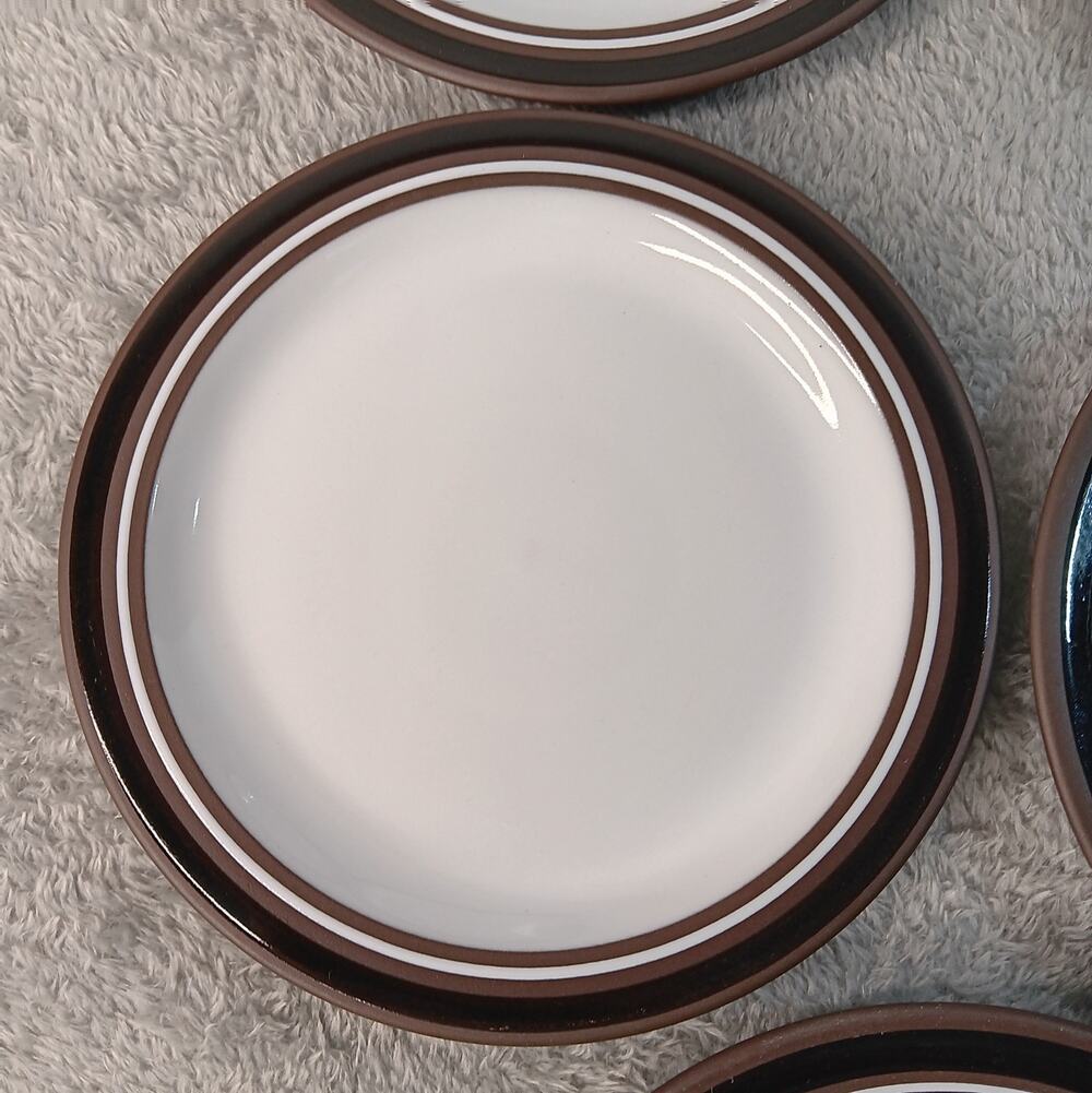Hornsea Pottery England Contrast Pattern 6 1/4" Bread & Butter Plates Set of 7